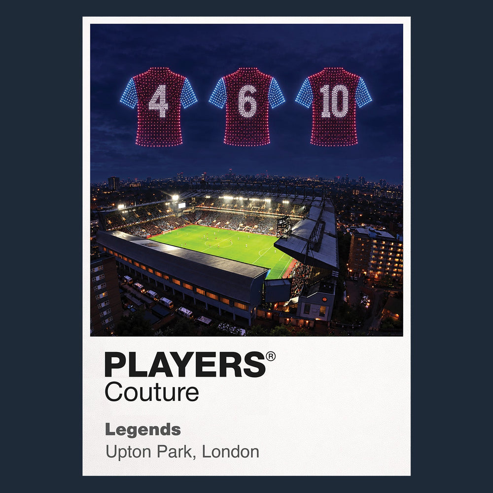 West Ham United Legends Icons in Lights Frame artwork in navy