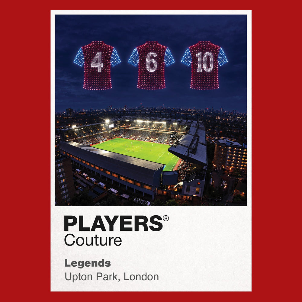 West Ham United Legends Icons in Lights Frame artwork in red