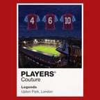 West Ham United Legends Icons in Lights Frame artwork in red