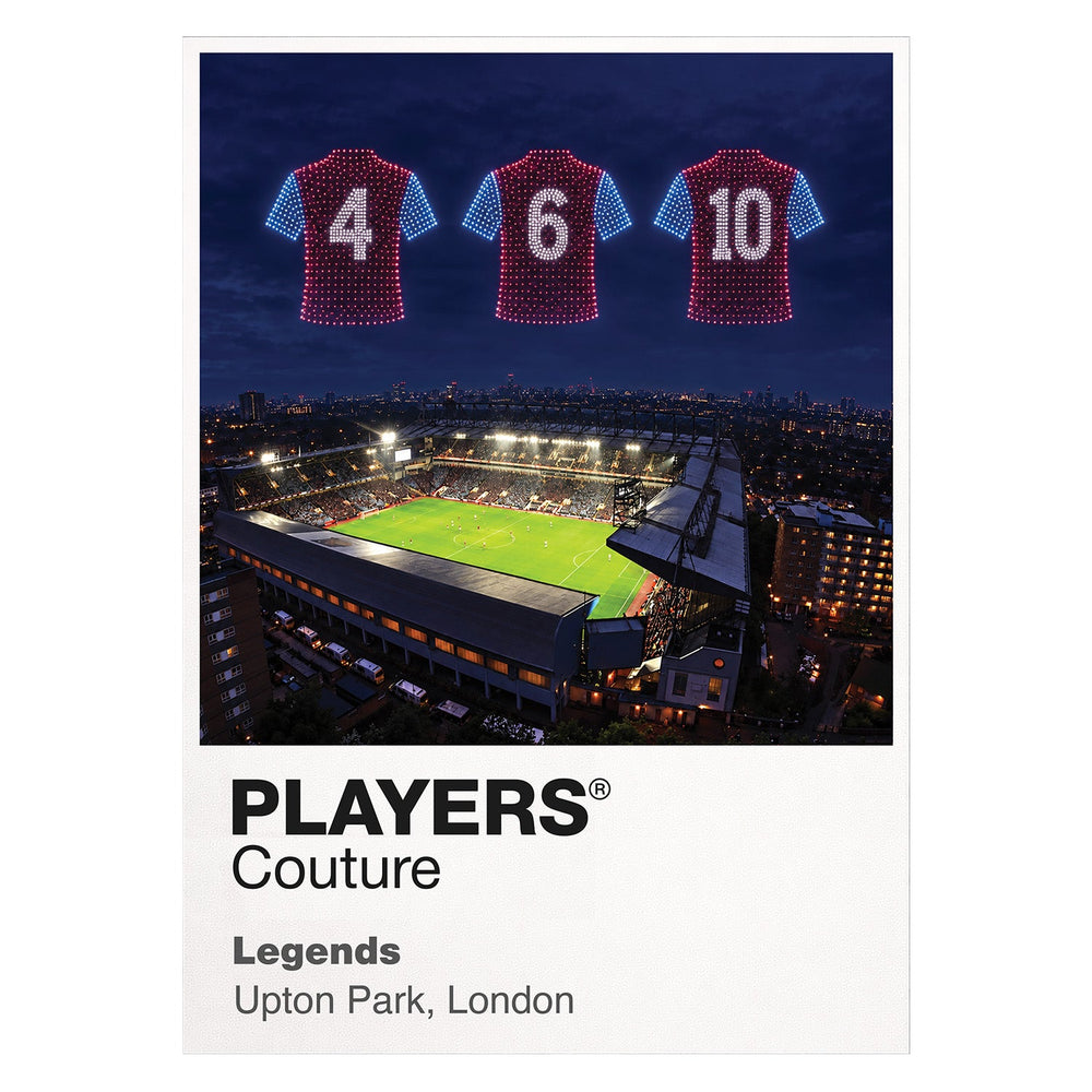 West Ham United Legends Icons in Lights Frame artwork in white