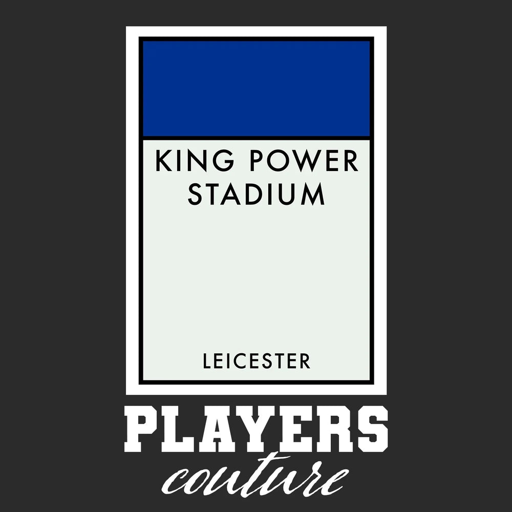 Leicester City Monopoly Card hoodie – black men's hoodie with white Leicester City Monopoly Card letters and Players Couture