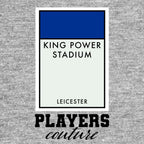 Leicester City Monopoly Card hoodie – grey men's hoodie with black Leicester City Monopoly Card letters and Players Couture
