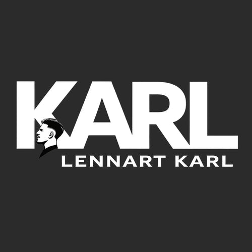 Lennart Karl Logo Men's T-Shirt – black close-up detail shot of the Lennart Karl Players Couture logo design