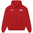 Lennart Karl hoodie – red men's hoodie featuring the Lennart Karl Players Couture logo