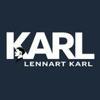 Lennart Karl Logo Men's T-Shirt – navy close-up detail shot of the Lennart Karl Players Couture logo design