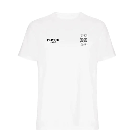 Lennox Lewis t-shirt – white men's t-shirt featuring the Lennox Lewis Players Couture logo