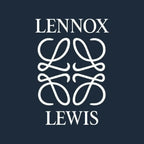 Lennox Lewis Logo Men's Hoodie – navy close-up detail shot of the Lennox Lewis Players Couture logo design