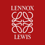 Lennox Lewis Logo Men's Hoodie – red close-up detail shot of the Lennox Lewis Players Couture logo design