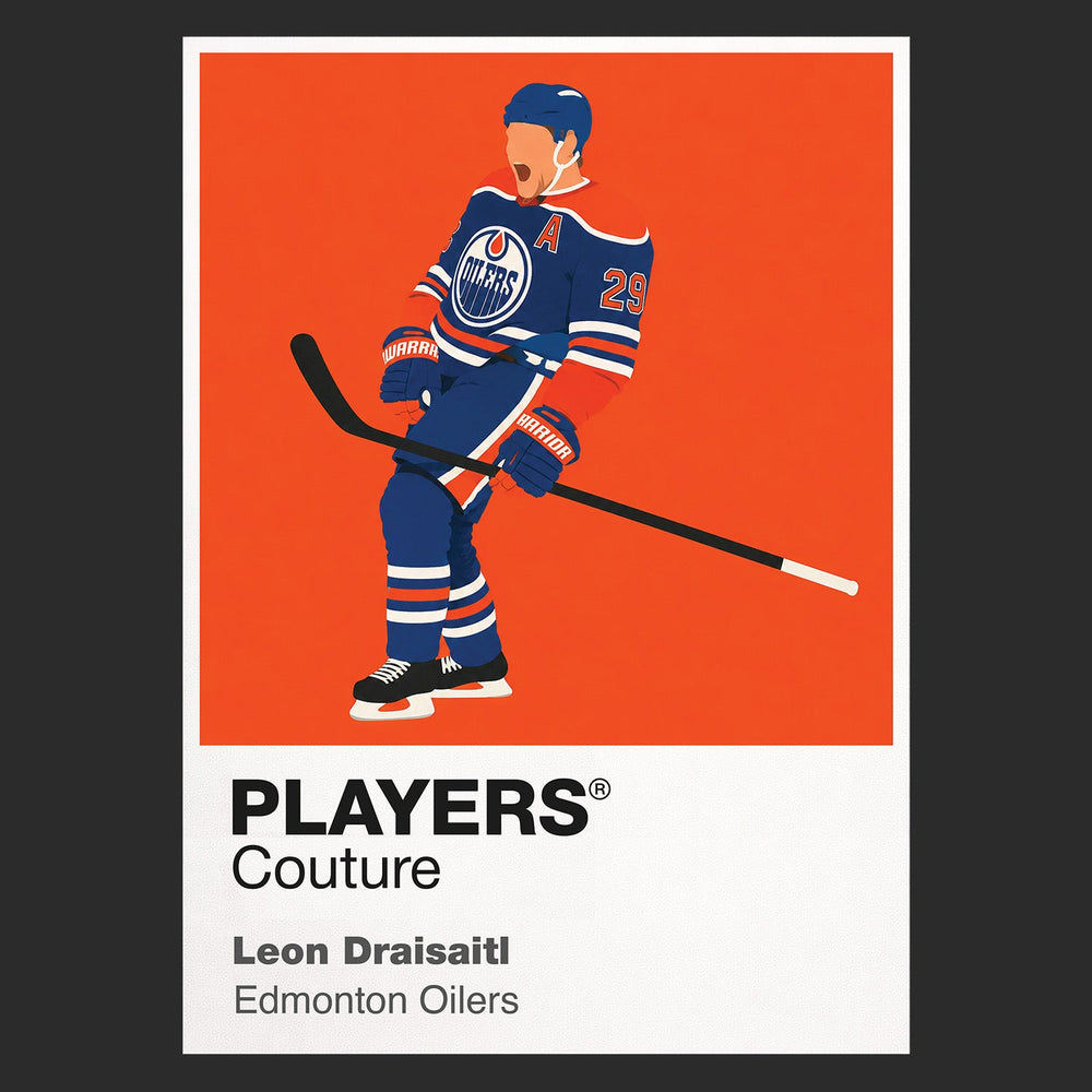 Leon Draisaitl Oilers Ice Hockey Icon Frame Men's T-Shirt – image 9