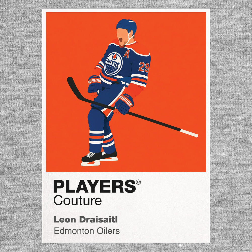 Leon Draisaitl Oilers Ice Hockey Icon Frame Men's T-Shirt – image 7