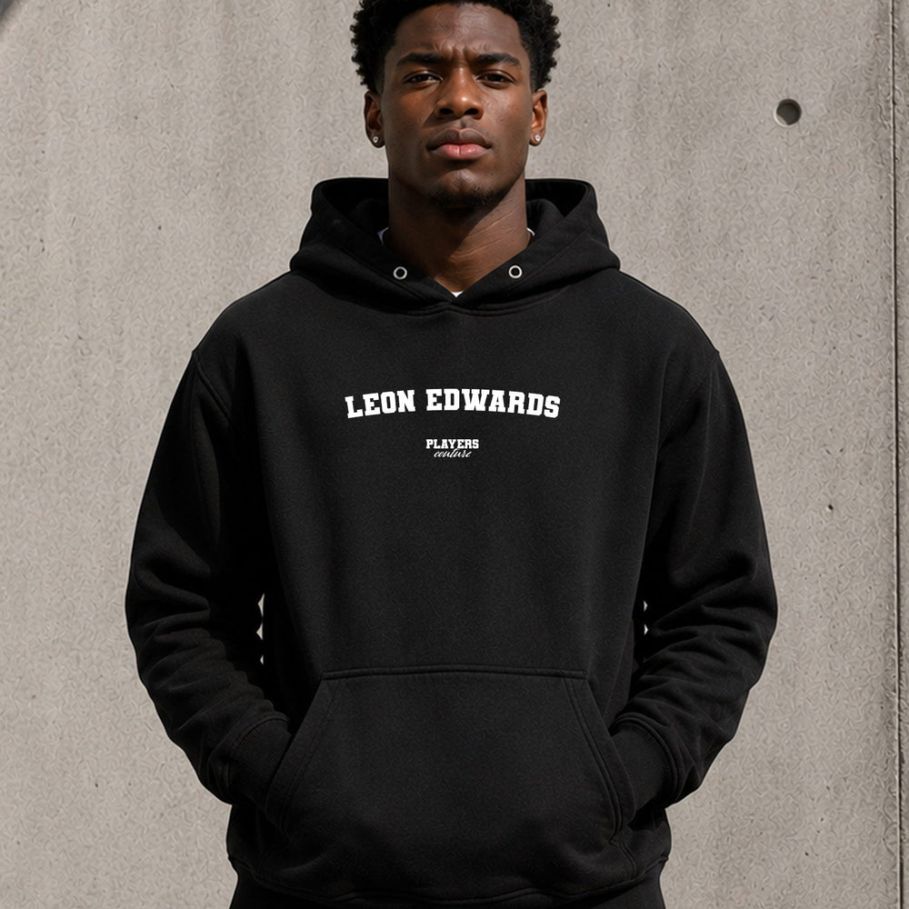 Leon Edwards name-print hoodie - black