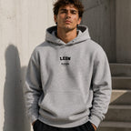 Leon name-print hoodie - grey