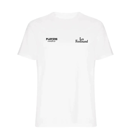 Les Ferdinand t-shirt – white men's t-shirt featuring the Les Ferdinand Players Couture logo