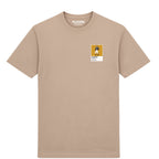 Lester Piggott horse racing T-shirt – mens desert sand tshirt view