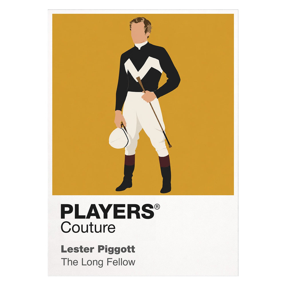 Lester Piggott horse racing T-shirt – white view