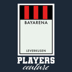 Bayer Leverkusen Monopoly Card hoodie – navy men's hoodie with white Bayer Leverkusen Monopoly Card letters and Players