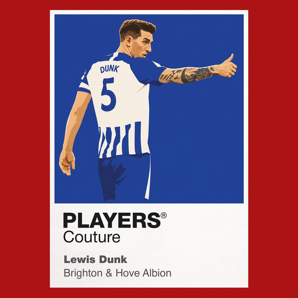 Lewis Dunk Brighton Icon Frame Men's Hoodie — Red Artwork
