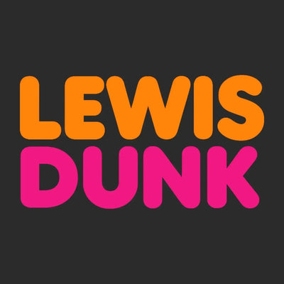 Lewis Dunk Logo Men's T-Shirt – black close-up detail shot of the Lewis Dunk Players Couture logo design