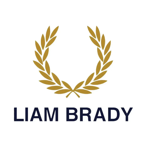 Liam Brady Logo Men's T-Shirt – white close-up detail shot of the Liam Brady Players Couture logo design