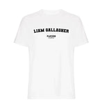 Liam Gallagher t-shirt – white men's t-shirt with black Liam Gallagher letters and Players Couture logo on the chest