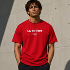 Lil Uzi Vert Men's T-Shirt — lifestyle photo, Red t-shirt