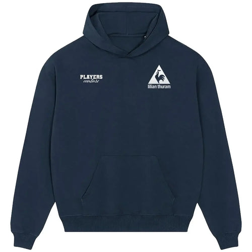 Lilian Thuram hoodie – navy men's hoodie featuring the Lilian Thuram Players Couture logo