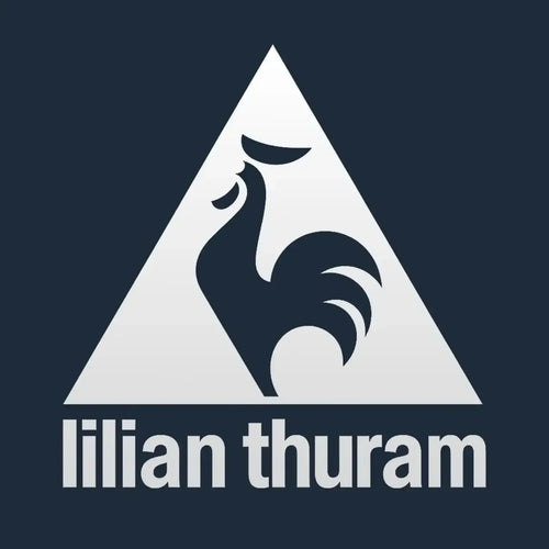 Lilian Thuram Logo Men's Hoodie – navy close-up detail shot of the Lilian Thuram Players Couture logo design