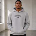 Lilly Singh name-print hoodie - grey