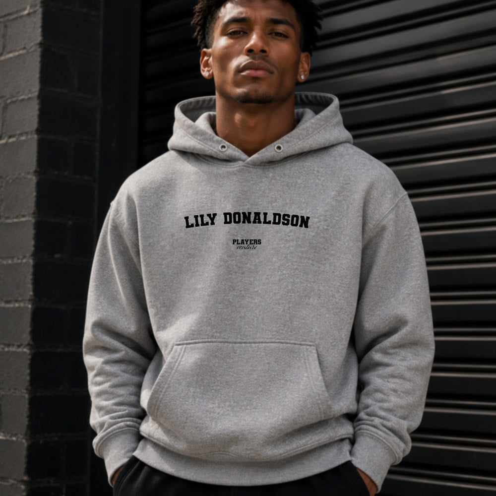 Lily Donaldson name-print hoodie - grey