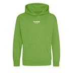 Essentials Collection hoodie – green kids' hoodie with white Essentials Collection letters and Players Couture logo on the
