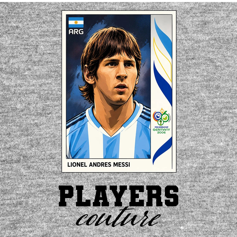 Lionel Messi World Cup Sticker Men's Hoodie – lionel essi 2006 grey Players Couture design