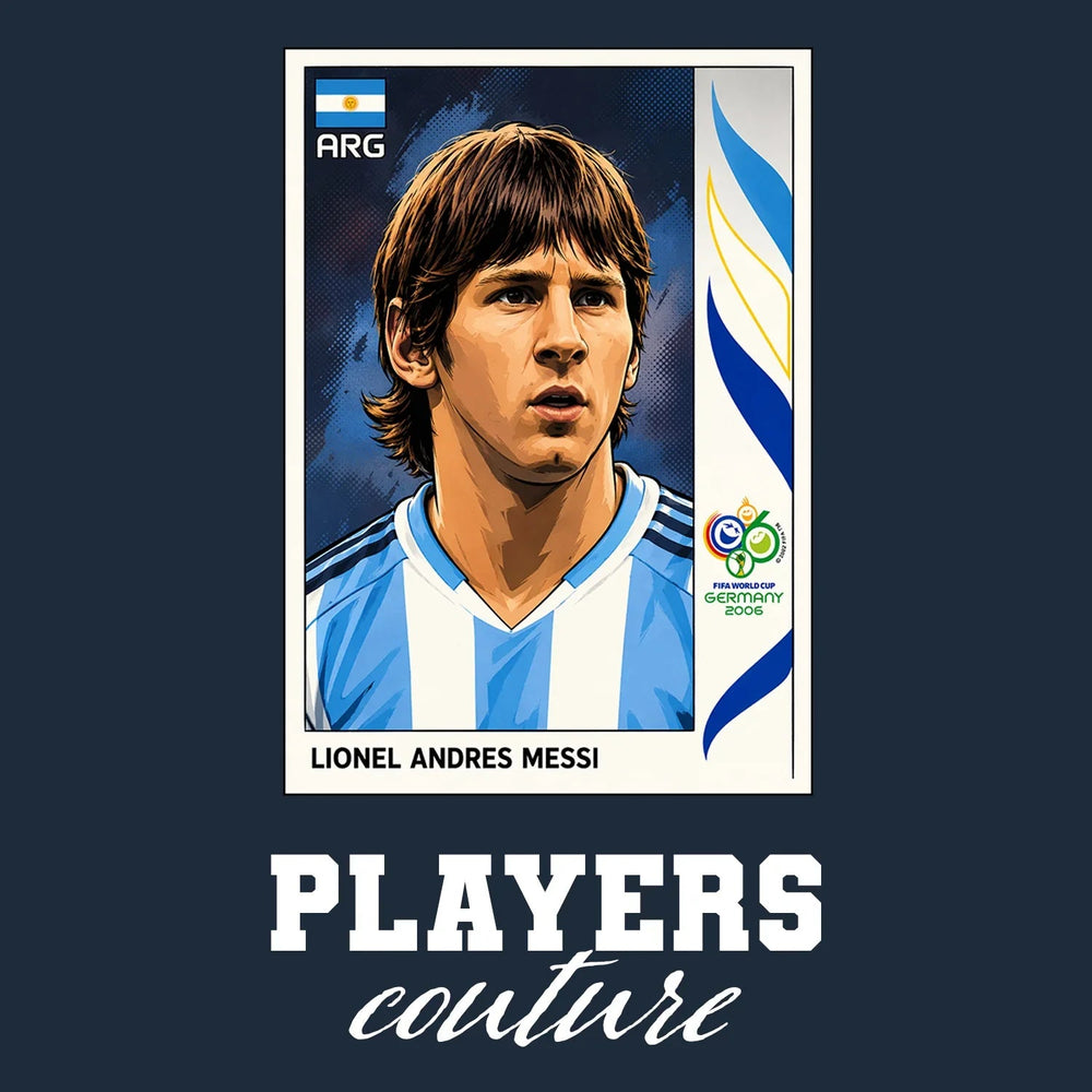 Lionel Messi World Cup Sticker Kids Hoodie – lionel essi 2006 navy Players Couture design