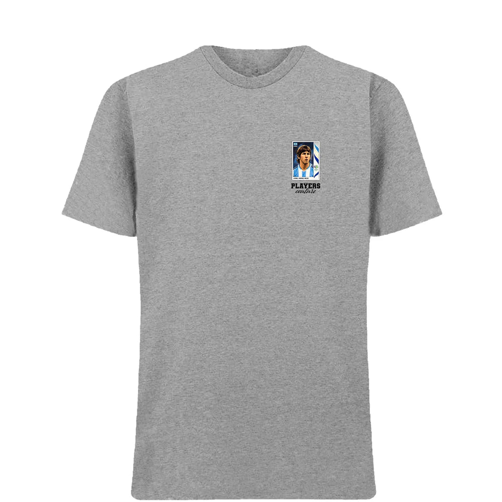 Lionel Messi 2006 World Cup t-shirt – grey men's t-shirt featuring the Lionel Messi 2006 World Cup Players Couture logo