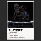 Lionel Messi Argentina number 10 World Cup trophy Icons in Lights Frame artwork in black
