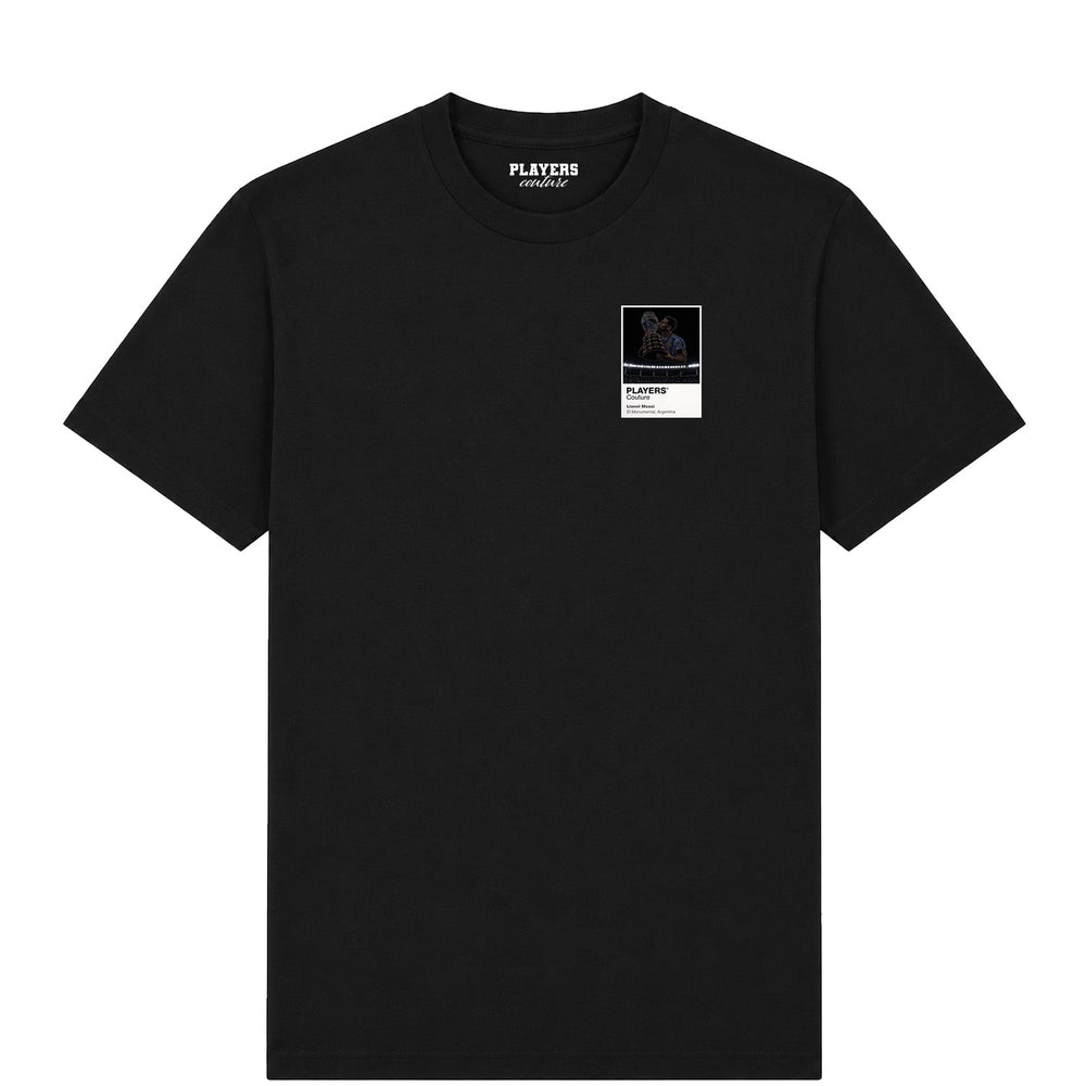 Lionel Messi Argentina Icons in Lights Frame Men's T-Shirt in Black