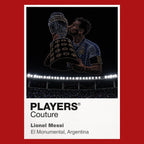 Lionel Messi Argentina number 10 World Cup trophy Icons in Lights Frame artwork in red
