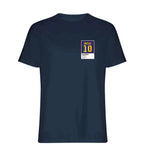 Lionel Messi 10 Barcelona Football t-shirt – navy men's t-shirt featuring the Lionel Messi 10 Barcelona Football Players