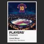 Lionel Messi Barcelona number 10 Icons in Lights Frame artwork in black