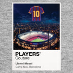 Lionel Messi Barcelona number 10 Icons in Lights Frame artwork in grey