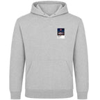 Lionel Messi Barcelona Icons in Lights Frame Men's Hoodie in Gray