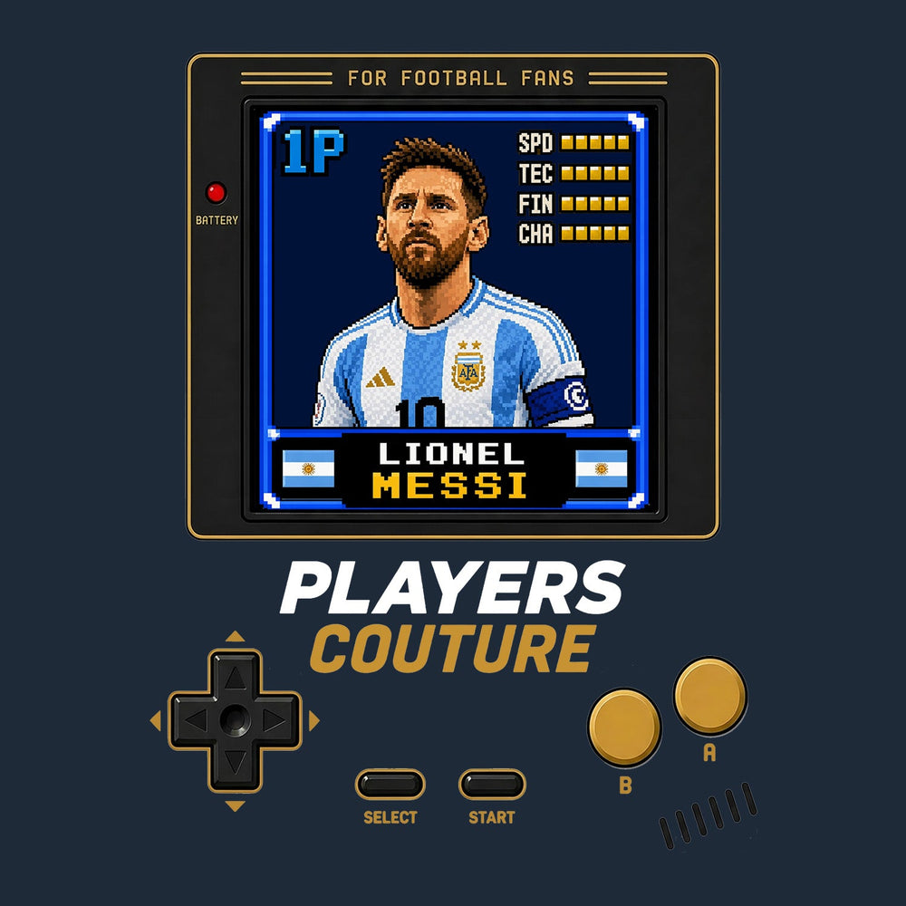 Lionel Messi 1P 8-Bit hoodie retro gaming design by Players Couture