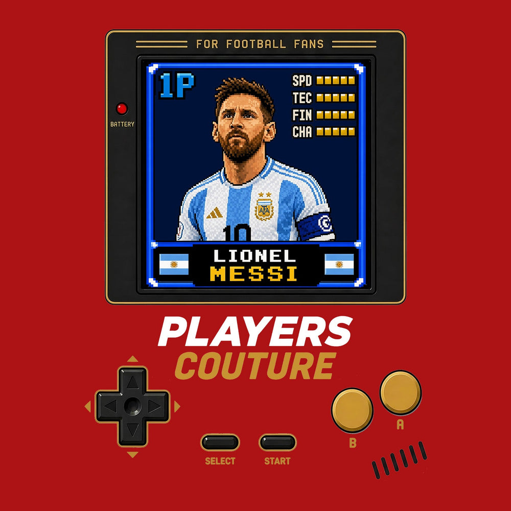 Lionel Messi 1P 8-Bit t-shirt retro gaming design by Players Couture