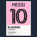 Lionel Messi 10 Inter Miami Football Shirt Frame Men's Hoodie – navy close-up detail shot of the Lionel Messi 10 Inter Miami