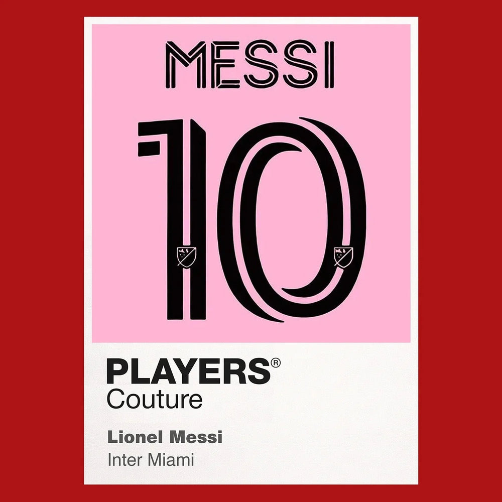 Lionel Messi 10 Inter Miami Football Shirt Frame Men's Hoodie – red close-up detail shot of the Lionel Messi 10 Inter Miami