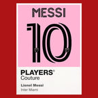 Lionel Messi 10 Inter Miami Football Shirt Frame Men's Hoodie – red close-up detail shot of the Lionel Messi 10 Inter Miami
