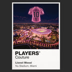 Lionel Messi Inter Miami pink number 10 Icons in Lights Frame artwork in black