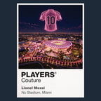 Lionel Messi Inter Miami pink number 10 Icons in Lights Frame artwork in navy