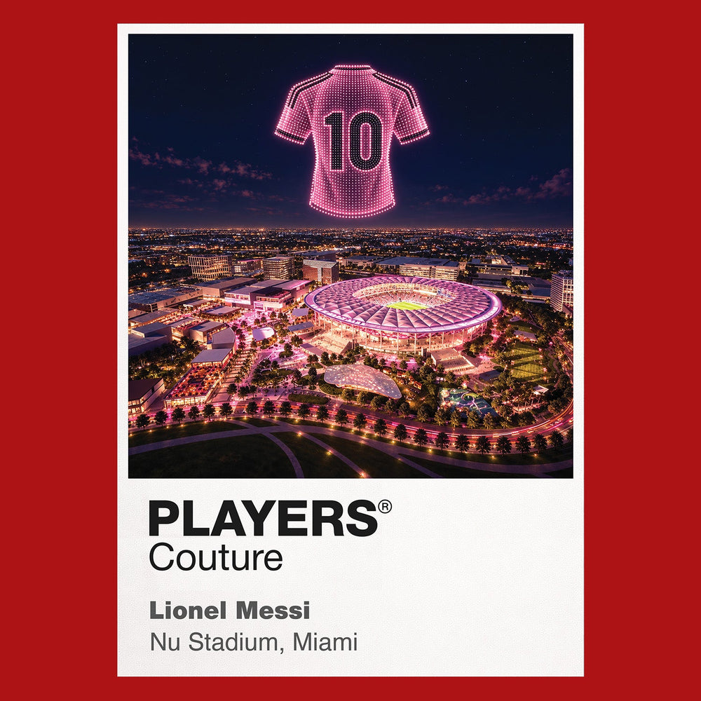 Lionel Messi Inter Miami pink number 10 Icons in Lights Frame artwork in red