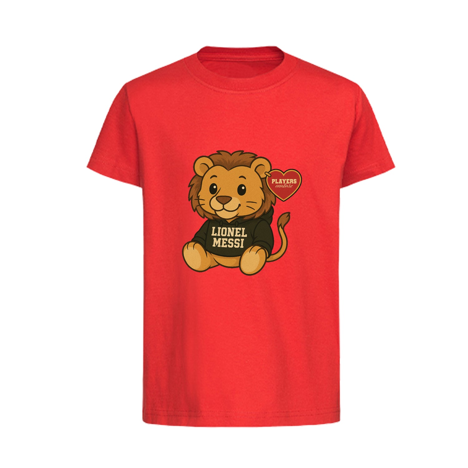 Lionel Messi Lion Logo Players Couture Kids T-Shirt Red