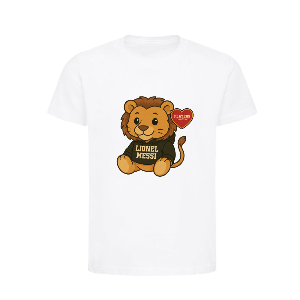 Lionel Messi Lion Logo Players Couture Kids T-Shirt White